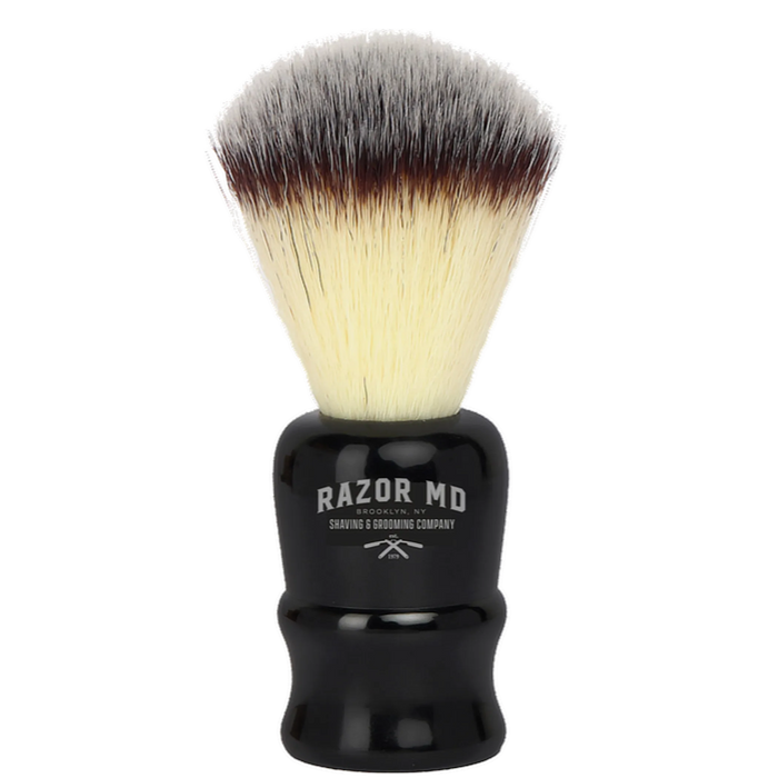 RAZOR MD Black Handle Travel Shave Brush (Synthetic Hair)