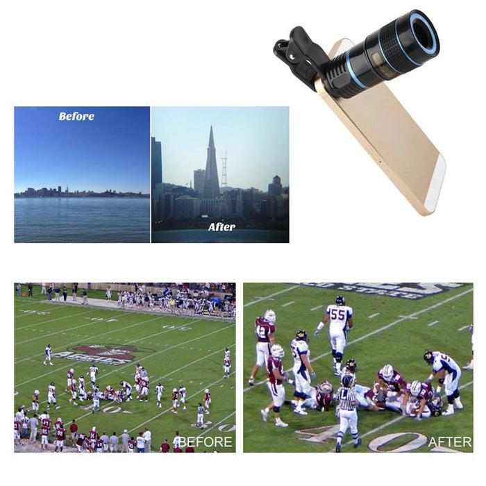 Telephoto PRO Clear Image Lens Zooms 8 times closer! For all Smart Phones & Tablets with Camera