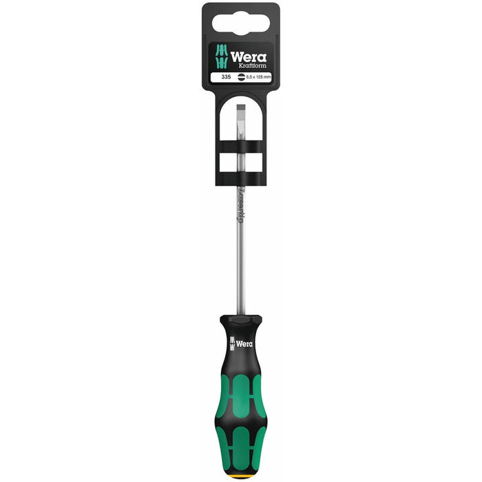 Wera Screwdriver: Slotted 5.5mm X 125mm Lasertip (on Hang-tag)