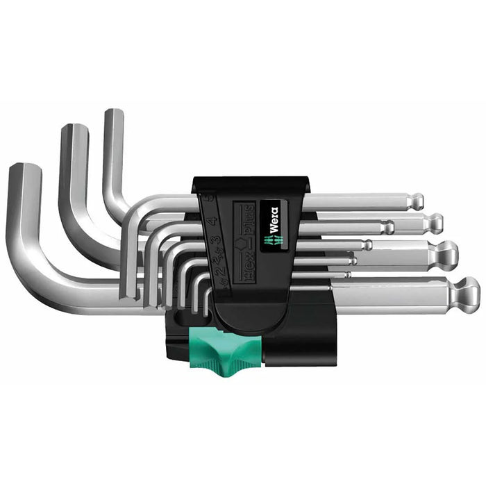 Wera Hex-plus Chrome-plated Stainless Steel Metric L-key Allen Wrench (9-piece Set)