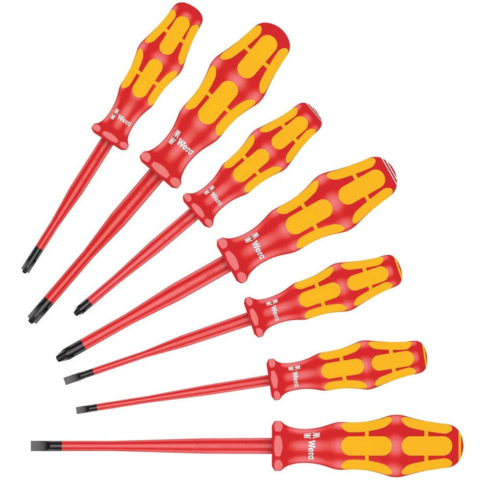 Wera Insulated Screwdriver Set Kraftform Plus With Reduced Blade/smaller Handles (7 Piece)