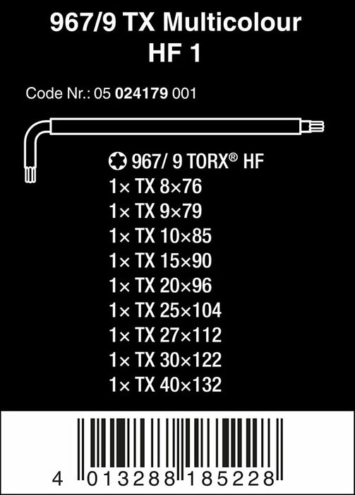 Wera Torx L-key Wrench Set (9-piece)