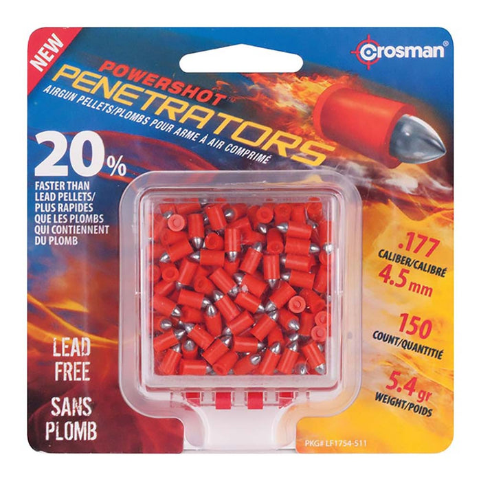 Crosman .177cal Powershot Fast Flight Penetrator Pellets (orange) - 5.4 Grain (150 Count)