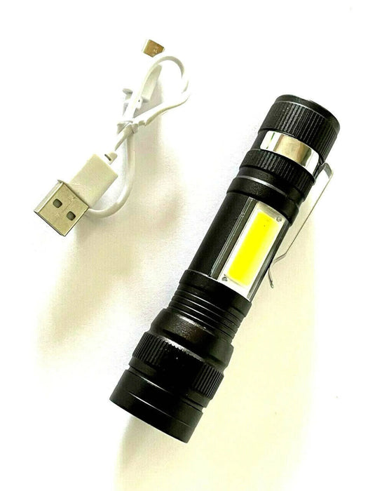 High Power Lumens T6 Led Flashlight USB Rechargeable Zoom Wi