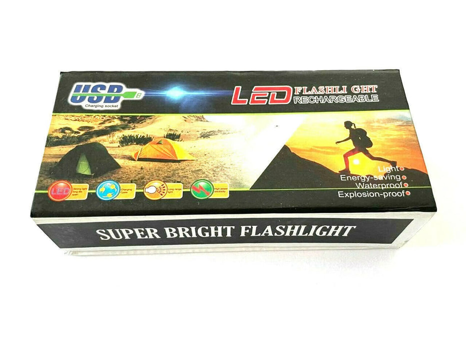 High Power Lumens T6 Led Flashlight USB Rechargeable Zoom Wi