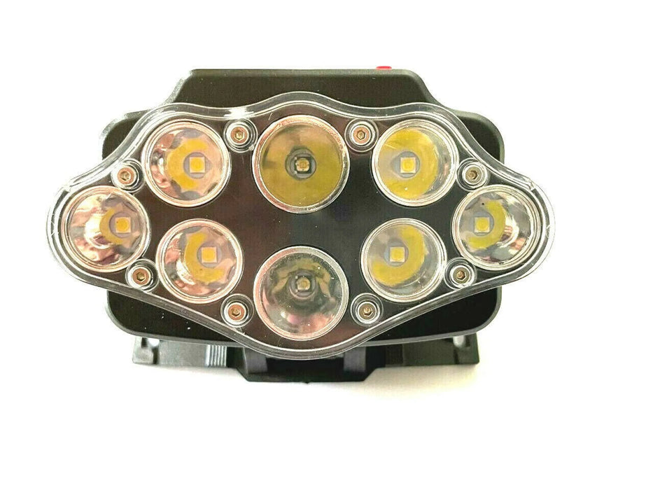 8 LED Ultra Bright Headlamp Head Light Flashlight Recharge