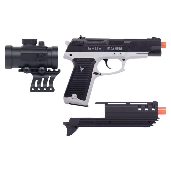 Game Face Single Shot Spring Power Airsoft Pistol With Tactical Casing With Red Dot