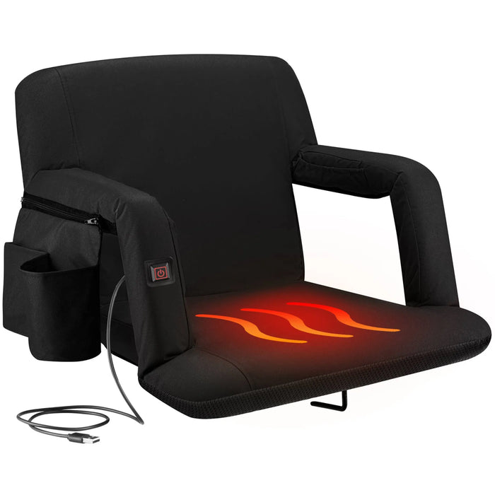 Alpcour Reclining Heated Stadium Seat with Armrests