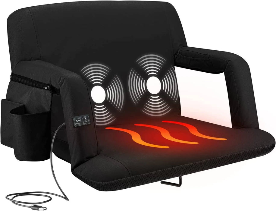 Alpcour Reclining Heated+Massage Stadium Seat with Armrests