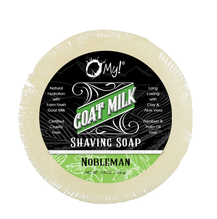 O My! Goat Milk Shaving Soap - Get your Healthy Goat Milk Wet-Shave On with O My! - Free of Parabens & More - Shea Butter, Vit E - Leaping Bunny Certified - Handcrafted in USA