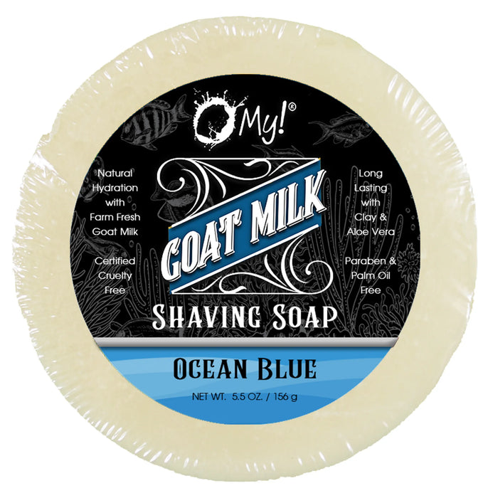 O My! Goat Milk Shaving Soap - Get your Healthy Goat Milk Wet-Shave On with O My! - Free of Parabens & More - Shea Butter, Vit E - Leaping Bunny Certified - Handcrafted in USA