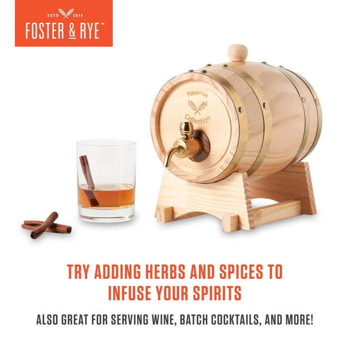 Whiskey Barrel Drink Dispenser by Foster & Rye